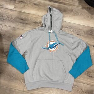 Men's Nike Gray Miami Dolphins 2024 Sideline Club Pullover Hoodie Sz L Retro